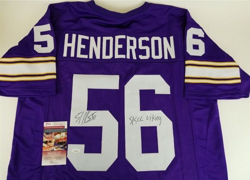 E. J. Henderson Signed Minnesota Vikings Jersey (JSA COA) 2010 Pro Bowl L.B.