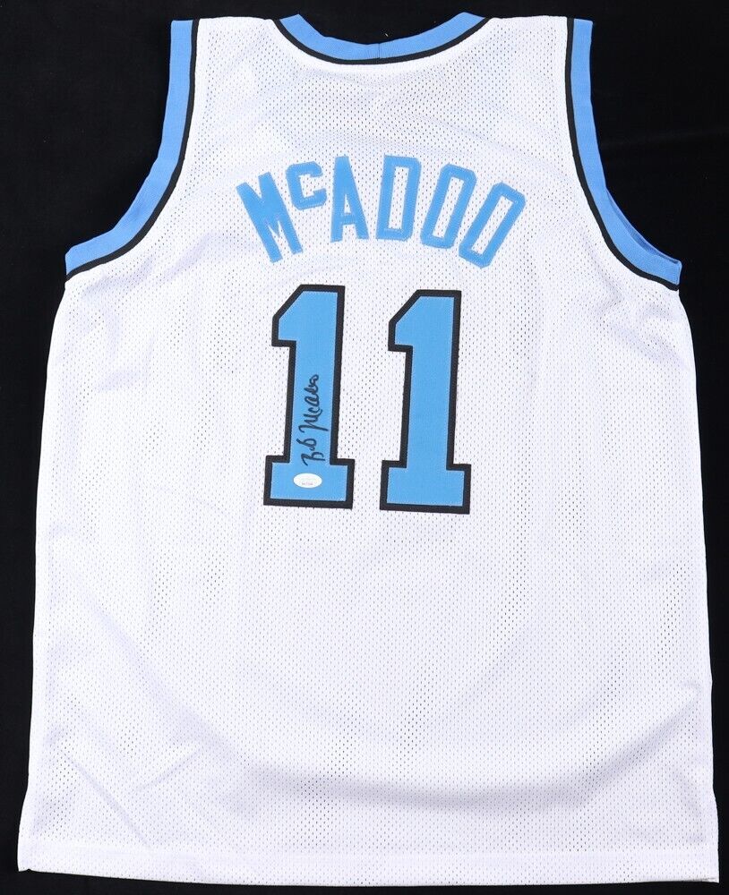 Bob McAdoo Signed Buffalo Braves White Home Jersey (JSA COA) Hall of Fame 2000