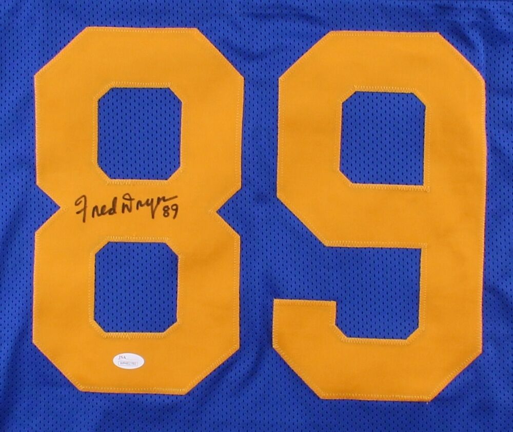 Fred Dryer Signed Rams Throwback Jersey (JSA COA) Los Angeles Rams D.E 1972–1981