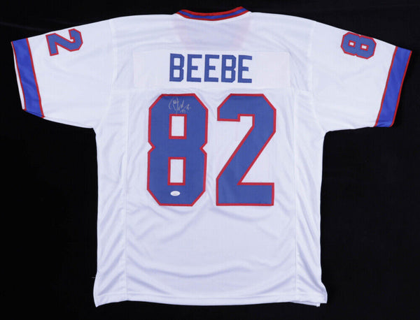 Don Beebe Signed Buffalo Bills Blue Jersey (JSA COA) Super Bowl XXXI Champ  W.R.