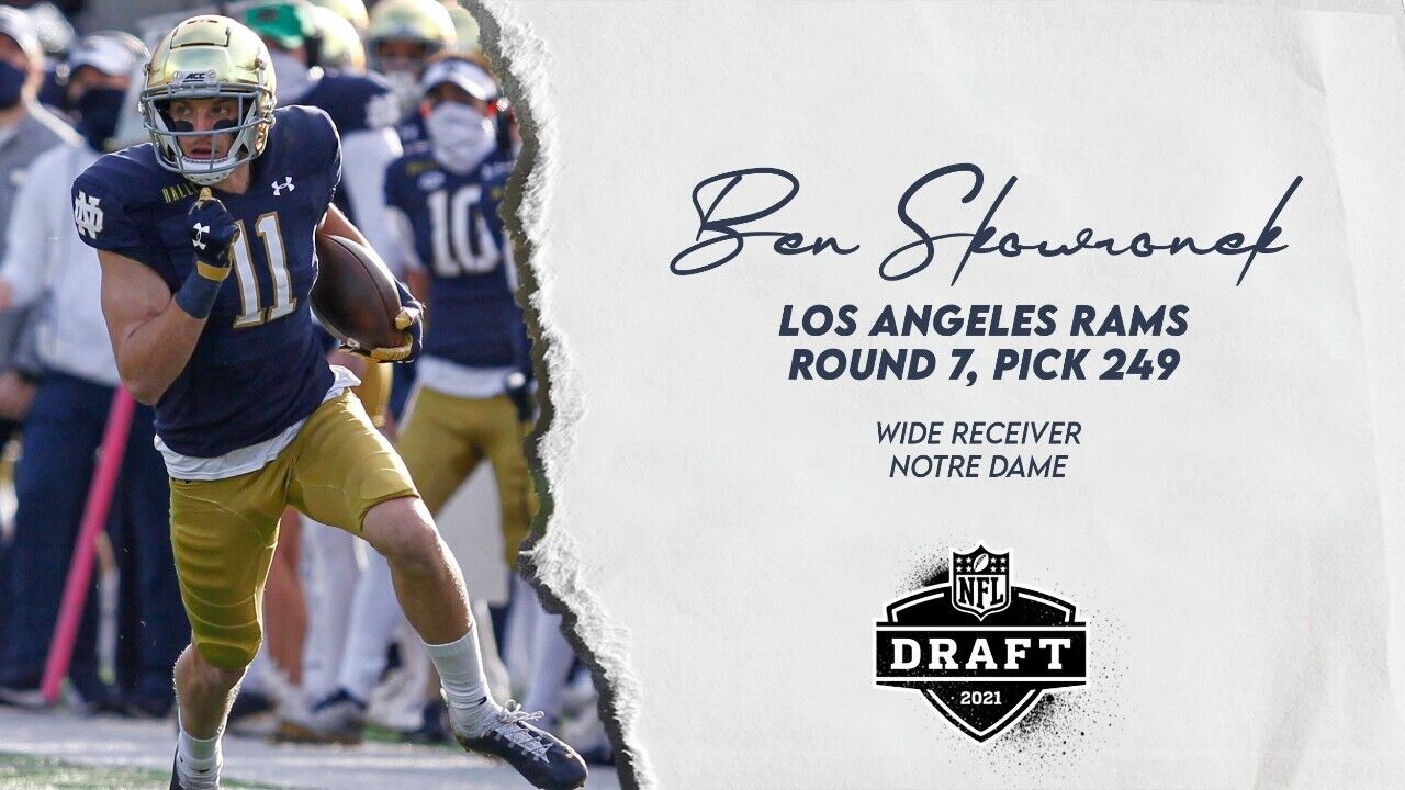 Ben Skowronek Signed Notre Dame Fighting Irish Mini Helmet (Playball Ink)Rams WR