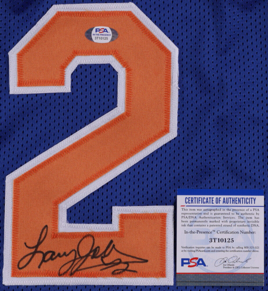 Larry Johnson Signed New York Knicks Jersey (PSA COA) #1 Overall Draft Pck 1991