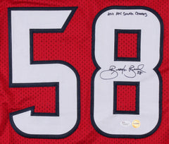 Brooks Reed Signed Houston Texans Jersey Inscrbed 2011 AFC South Champs JSA Holo