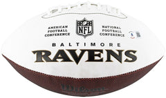 Ray Lewis Signed Baltimore Ravens Logo Football (Beckett) 13xPro Bowl L.B.