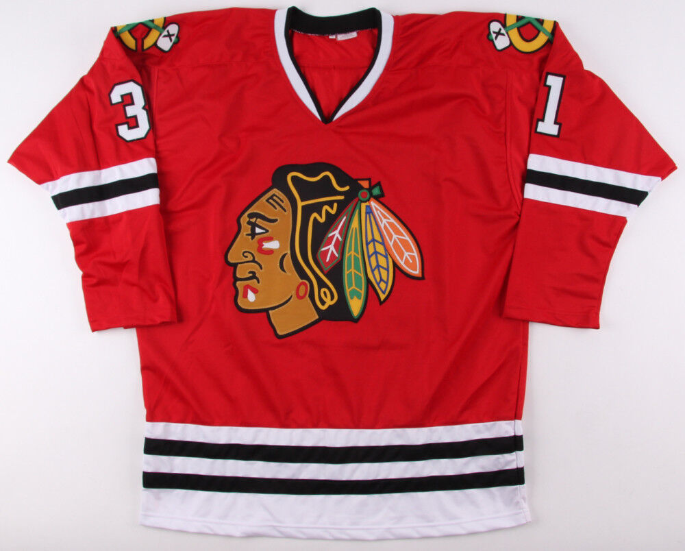 Anton Forsberg Signed Blackhawks Jersey (Beckett COA)Chicago 2018 #1 Goaltender