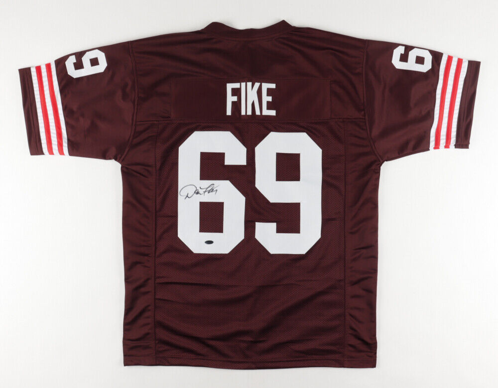 Dan Fike Signed Browns Jersey (Playball Ink Holo) Cleveland O-Line (1985–1992)