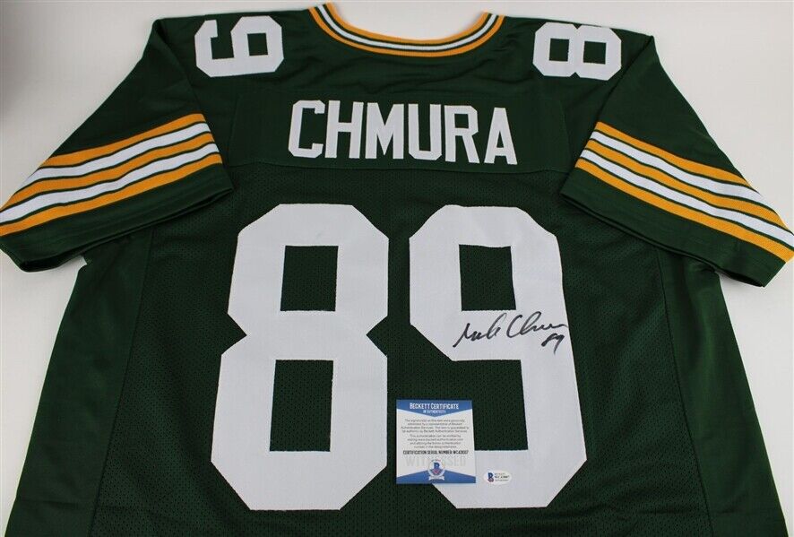 Mark Chmura Signed Green Bay Packers Jersey (Beckett COA) 3xPro Bowl Tight End