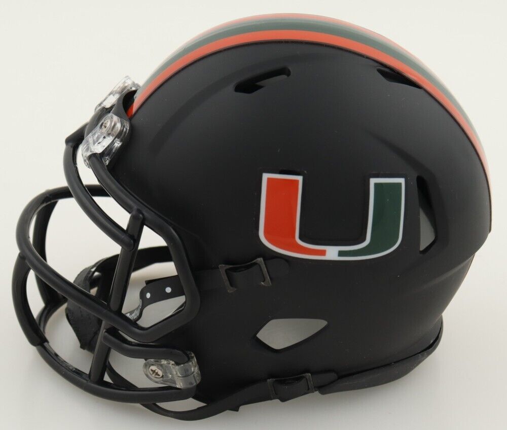 Michael "Playmaker" Irvin Signed Miami Hurricanes Mini Helmet (JSA COA) Cowboys