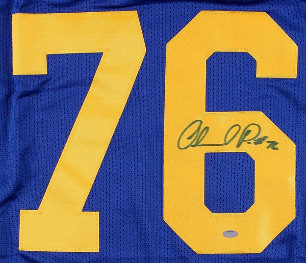 Orlando Pace Signed Rams Throwback Jersey (Schwartz COA) 2016 Hall of –