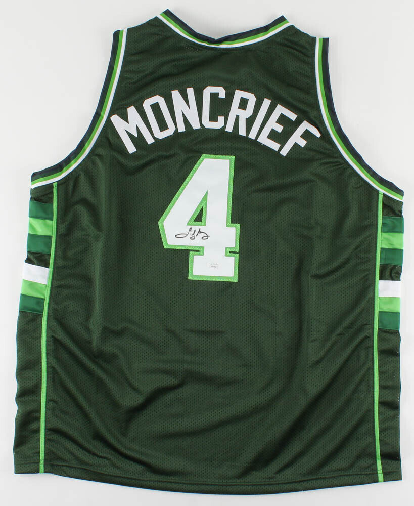 Sidney Moncrief Signed Milwaukee Bucks Jersey (JSA COA)5xAll Star Shooting guard
