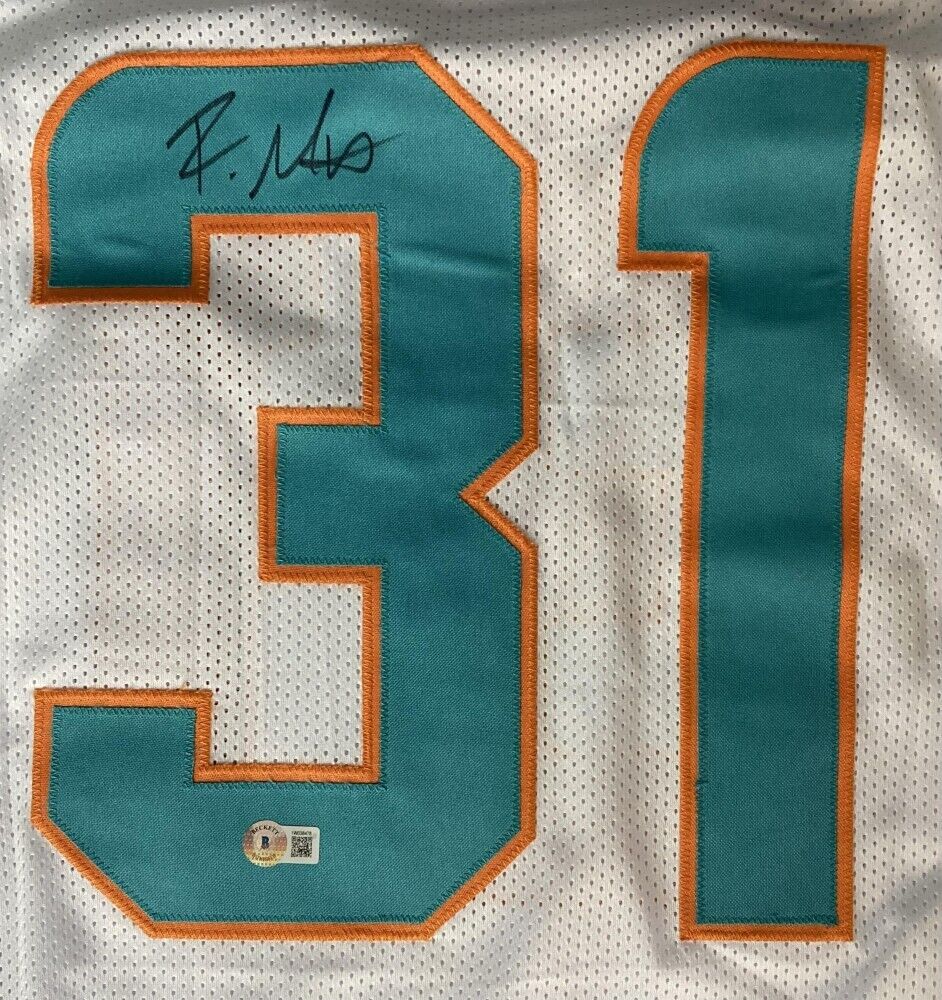 Raheem Mostert Signed Miami Dolphins Jersey (Beckett) 2023 NFL Rushing TD's Ldr.