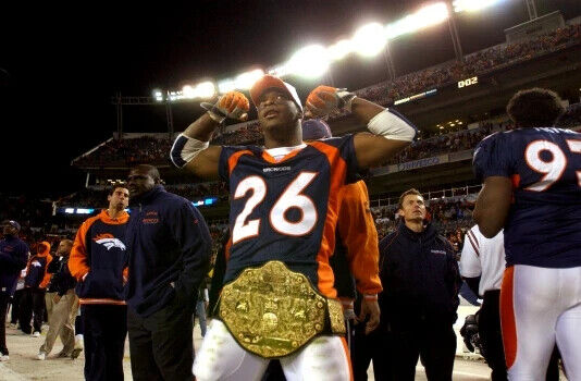 Clinton Portis Signed Denver Broncos Throw Back Mini-Helmet (JSA COA) 2xPro Bowl