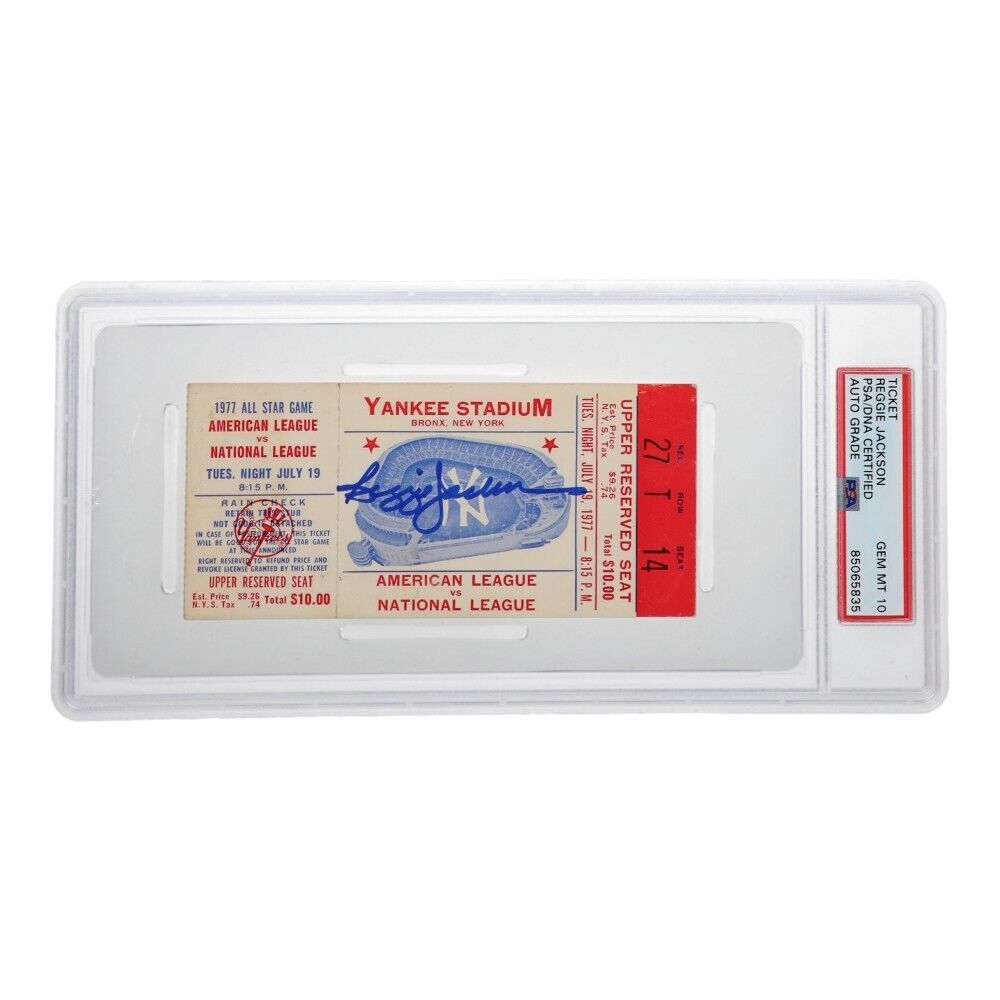 Reggie Jackson Signed 1982 New York Yankees A.L.C.S Ticket (PSA 10 Encapsulated)