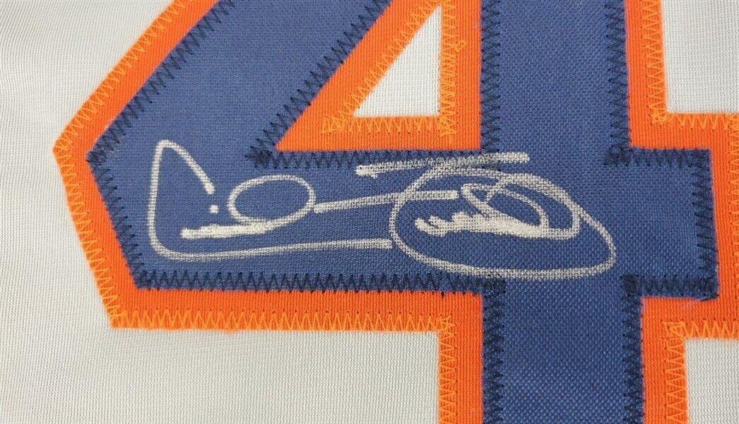 Cecil Fielder Signed Detroit Tigers Road Jersey (Beckett) 3× ll-Star 1B / DH