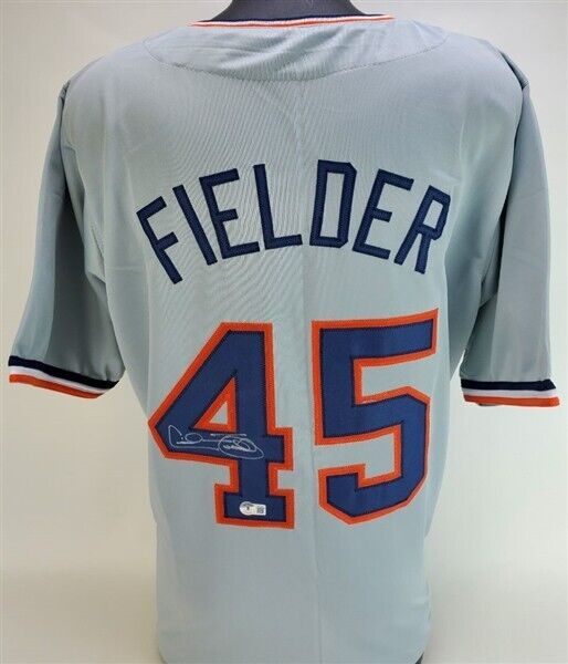 Cecil Fielder Signed Detroit Tigers Road Jersey (Beckett) 3× ll-Star 1B / DH