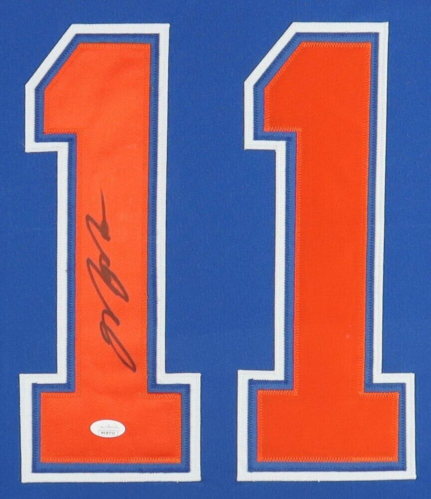 Mark Messier Signed Edmonton Oiler 35x43 Framed Jersey (JSA) 6xStanley Cup Champ