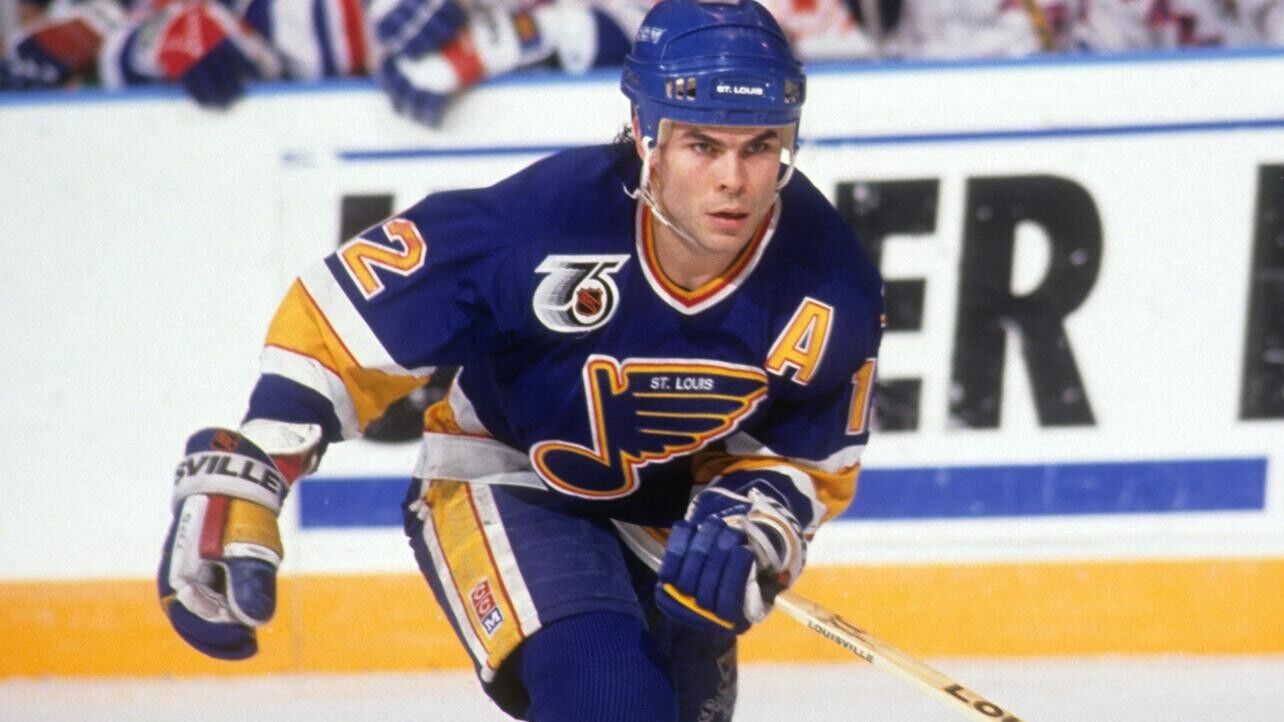 Adam Oates Signed Blues Jersey Inscribed "HOF 12" (Beckett COA) / NHL HOF 2012
