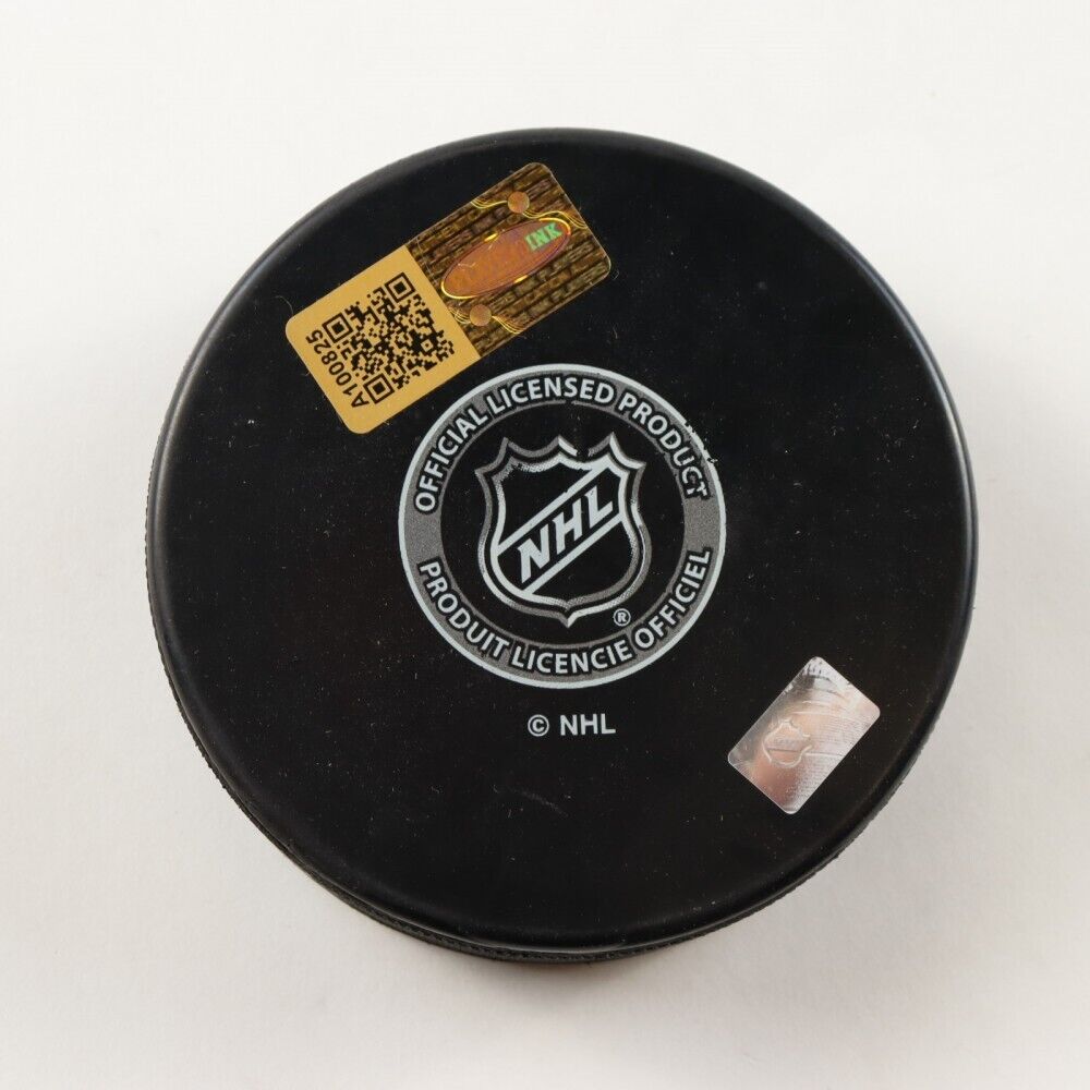 Mike Modano Signed Detroit Red Wings Logo Hockey Puck (Players Ink) H.O.F. 2014