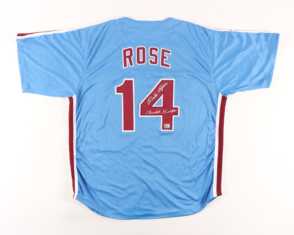Pete Rose Signed Philadelphia Phillies "Charlie Hustle" Jersey (Fiterman Holo)