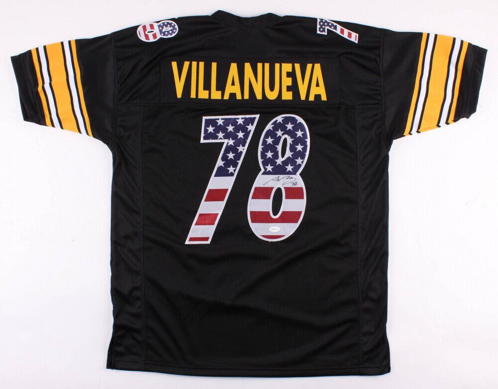 Alejandro Villanueva Signed Pittsburgh Steelers "USA Flag" Jersey (TSE COA) O.T.