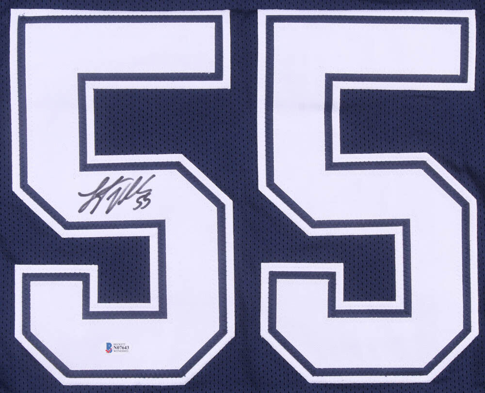 Leighton Vander Esch Signed Cowboys Jersey (Beckett) Dallas 2018 #1 Draft Pick