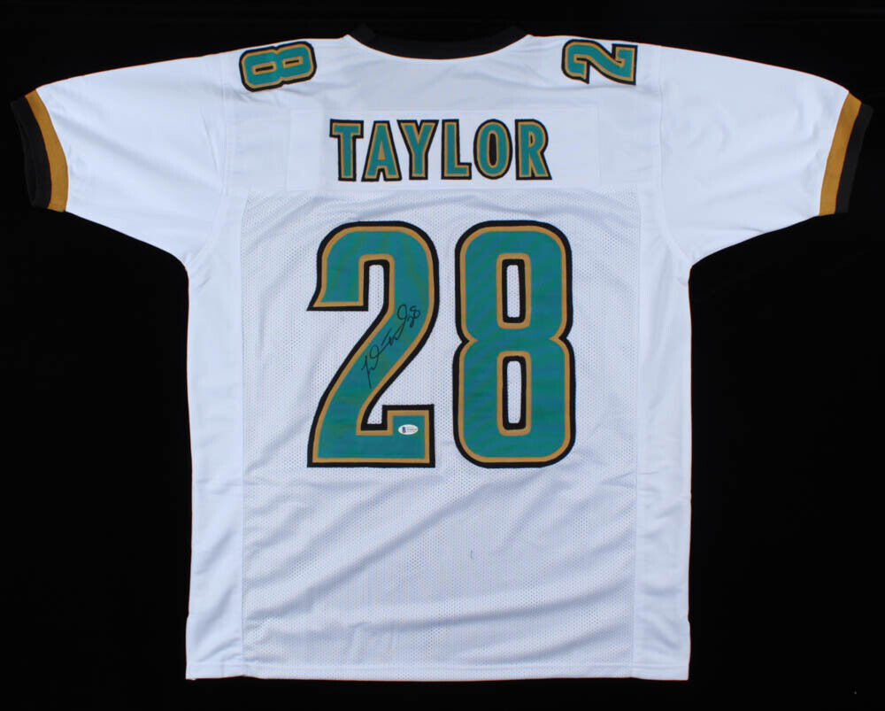 Fred Taylor Signed Jaguars White Jersey (Beckett COA) Jacksonville R.B 1998–2008