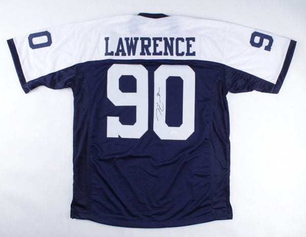 DEMARCUS LAWRENCE DALLAS COWBOYS SIGNED BLUE CUSTOM JERSEY JSA WITNESS COA