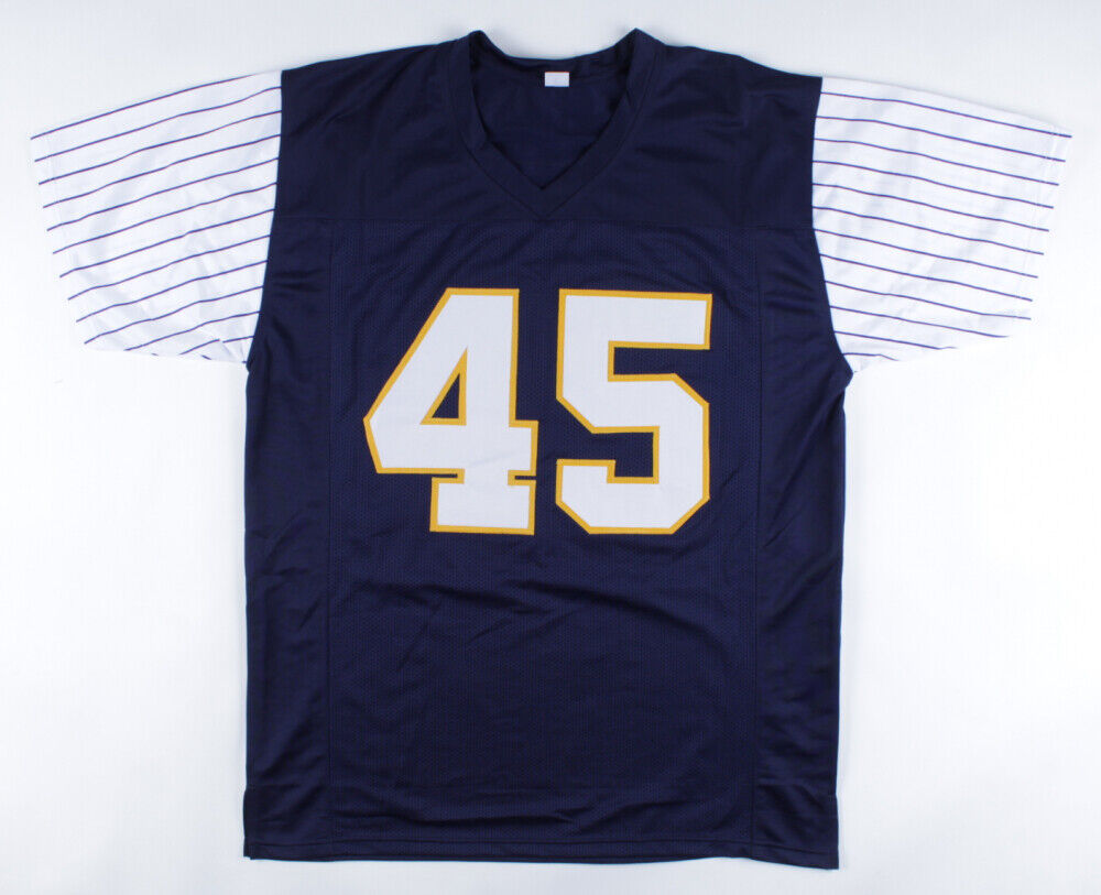 Rudy Ruettiger Signed Notre Dame Shamrock Series Jersey (Rudy Holo) Yankee Stdm