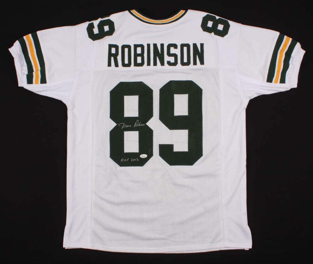 Dave Robinson SignedGreen Bay2 Packers Jersey Inscribed "HOF 2013" (JSA COA)