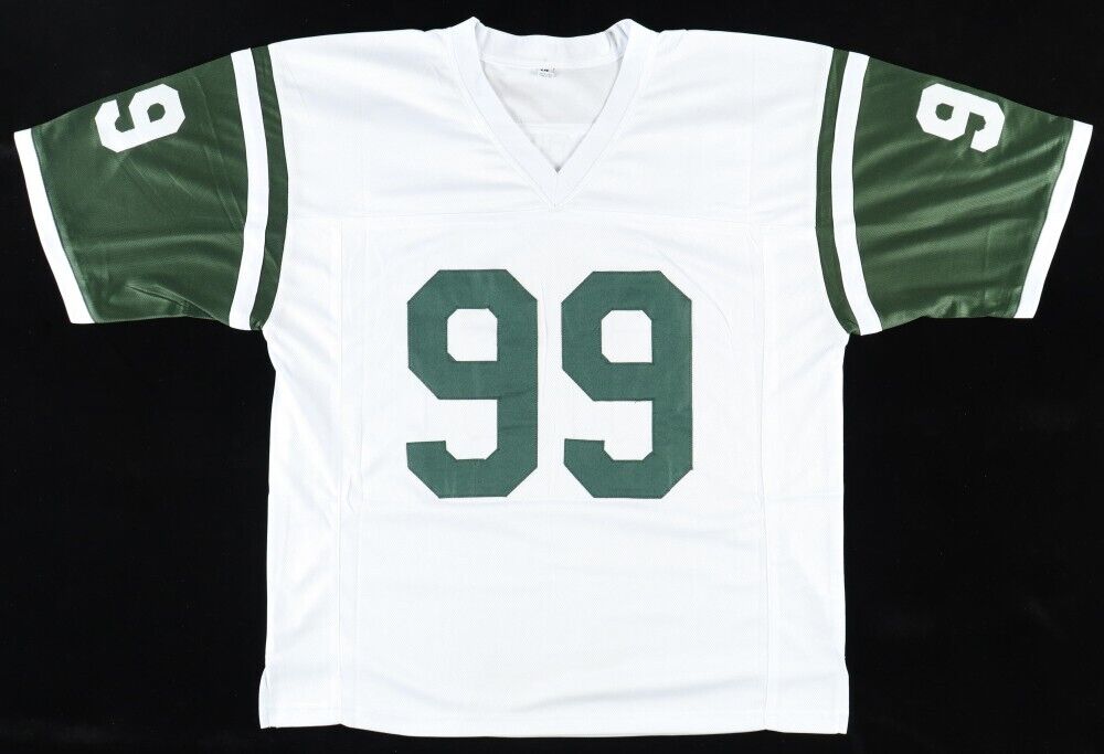 Hugh Douglas Signed New York Jets Jersey Inscribed DROY 95 (JSA COA) Pro Bowl DE
