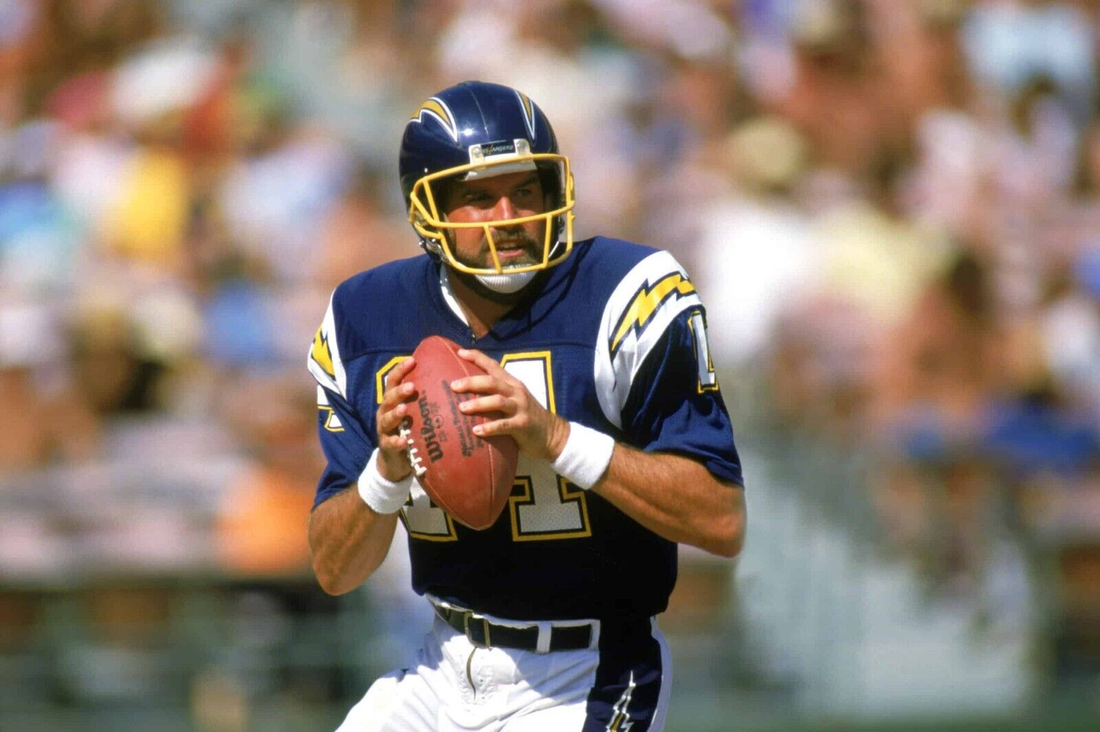 Dan Fouts Signed NFL Football (Schwartz COA) San Diego Chargers All Pro Q.B.