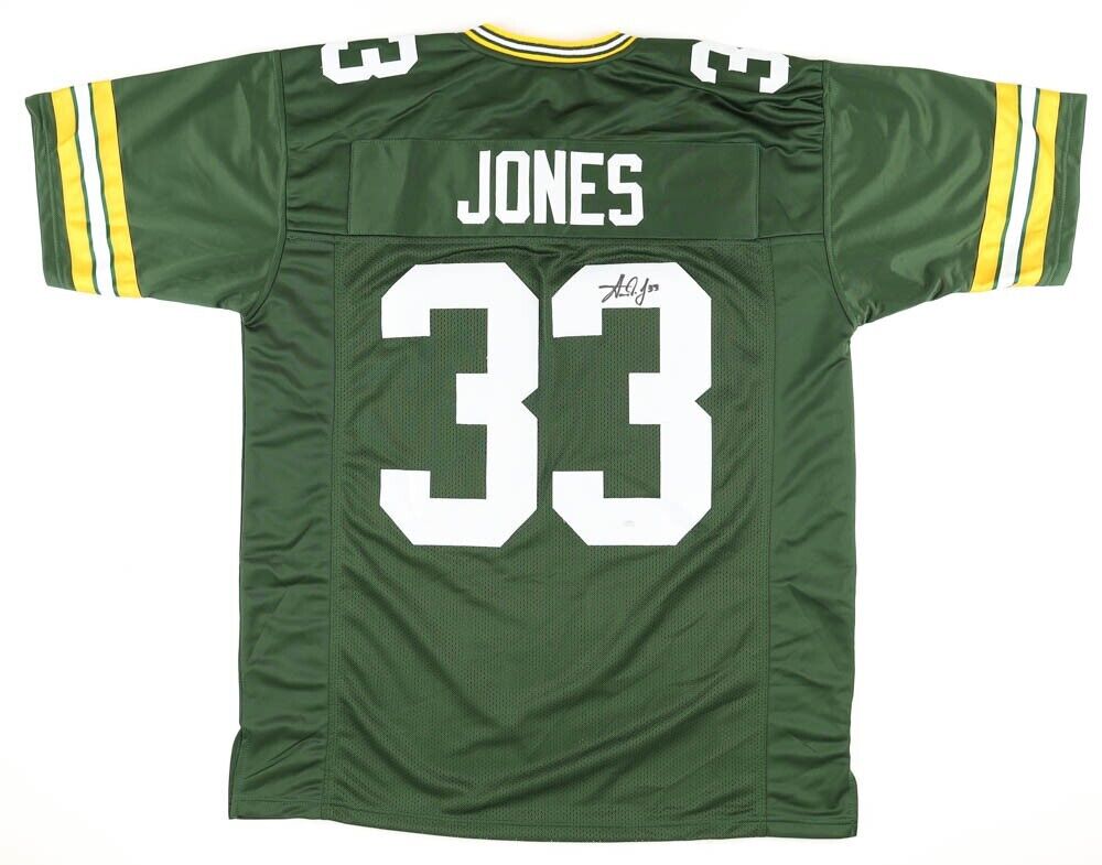 Aaron Jones Signed Green Bay Packer Jersey (OKAuthentics) 2020 Pro Bowl R.B.