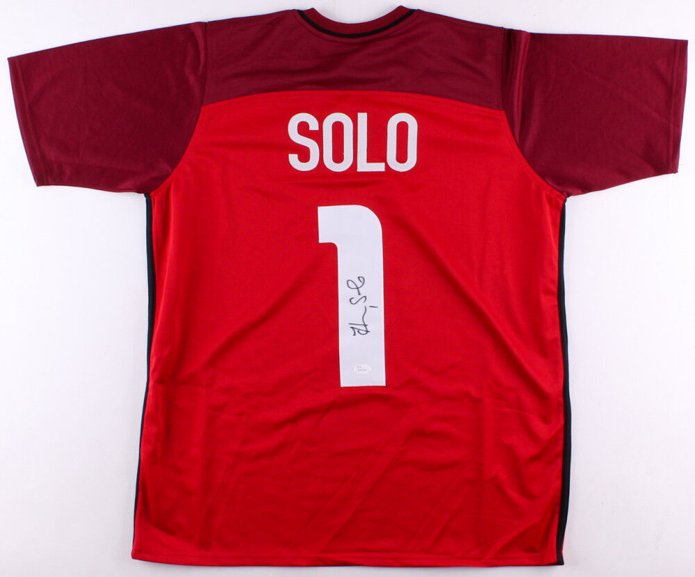 Hope Solo Signed Team USA Women's Soccer Jersey (JSA COA) 2xGold Medalist
