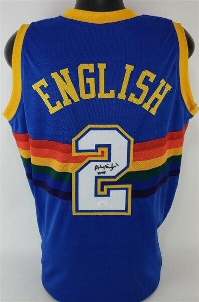 Alex English Signed Denver Nuggets Jersey (JSA COA) 8xNBA All-Star (1982–1989)