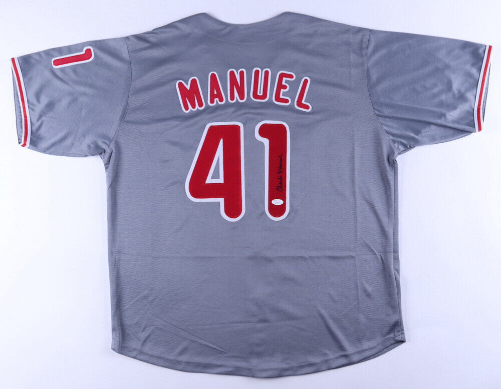 Charlie Manuel Philadelphia Phillies Signed Jersey (JSA COA) 2008 World Champion