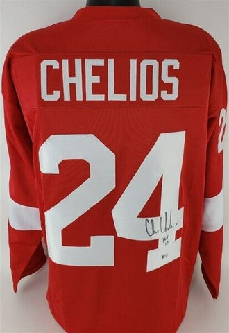 Chris Chelios Signed Detroit Red Wings Jersey (Beckett COA) HOF 2013