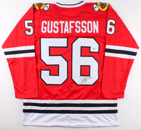 Erik Gustafsson Signed Blackhawks Jersey (Beckett) Chicago Rookie Defenseman