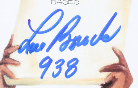 Lou Brock Signed 16x20 Print Inscribed "938" (JSA COA) St. Louis Cardinal HOF OF