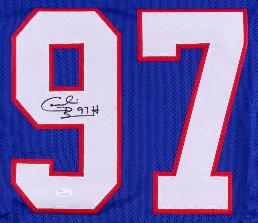 Cornelius Bennett Signed Bills Jersey (JSA Holo) 5×Pro Bowl LB (1988,1990–1993)