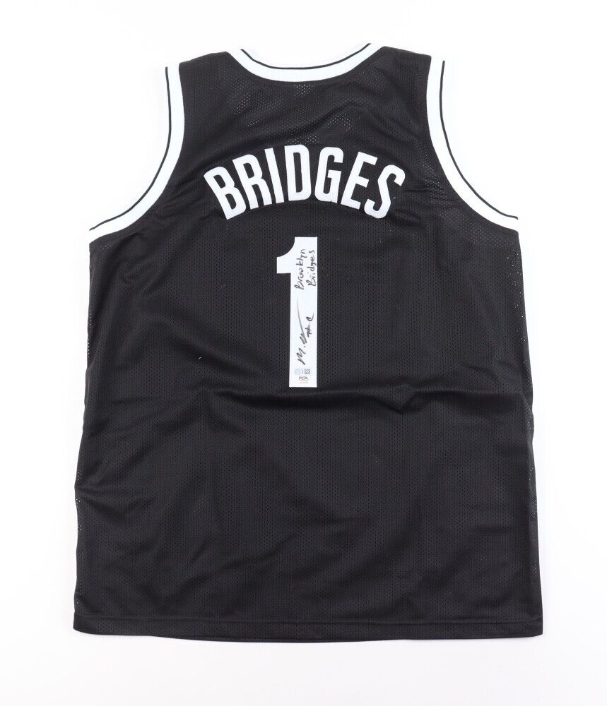 Mikal Bridges Signed Brooklyn Nets Jersey Inscribed "Brooklyn Bridges" (PSA COA)