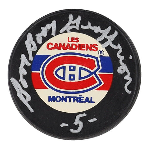 Bernie Geoffrion Signed Montreal Canadiens Puck (PSA COA) 6xStanley Cup Winner