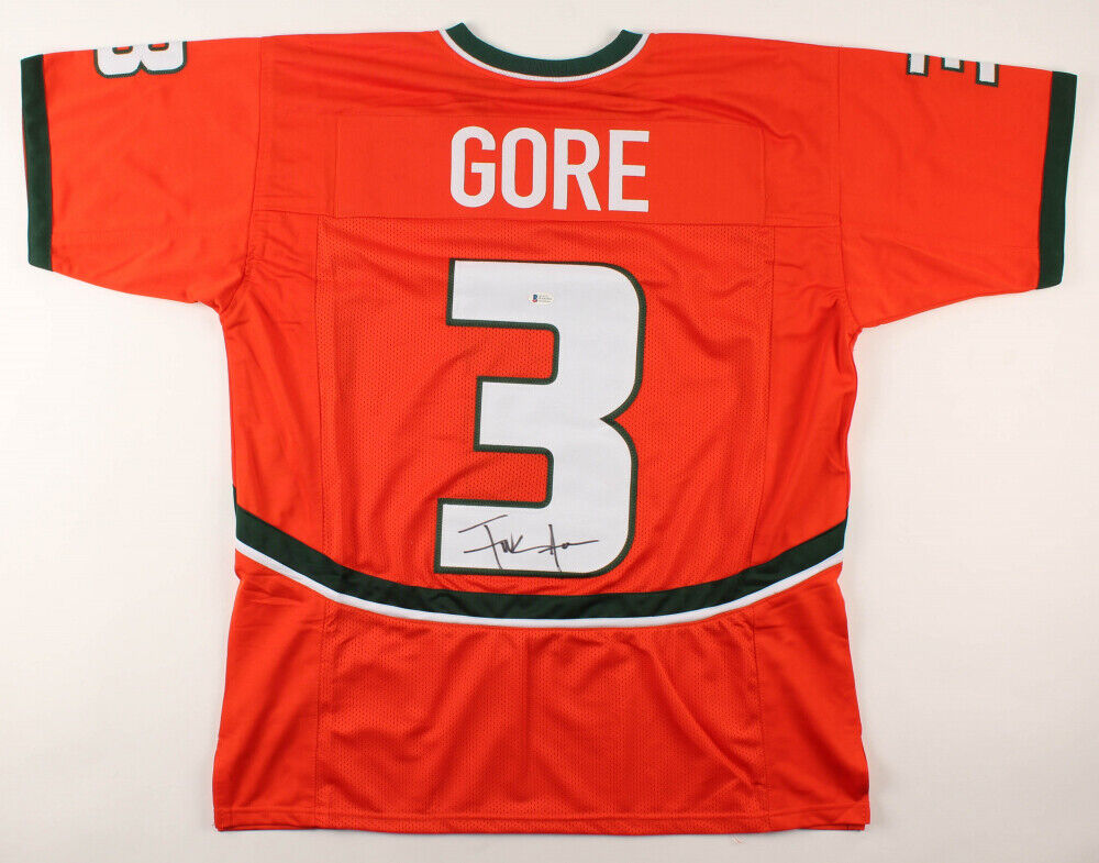 Frank Gore Signed Miami Hurricane Jersey (Beckett COA) 5×Pro Bowl Running Back