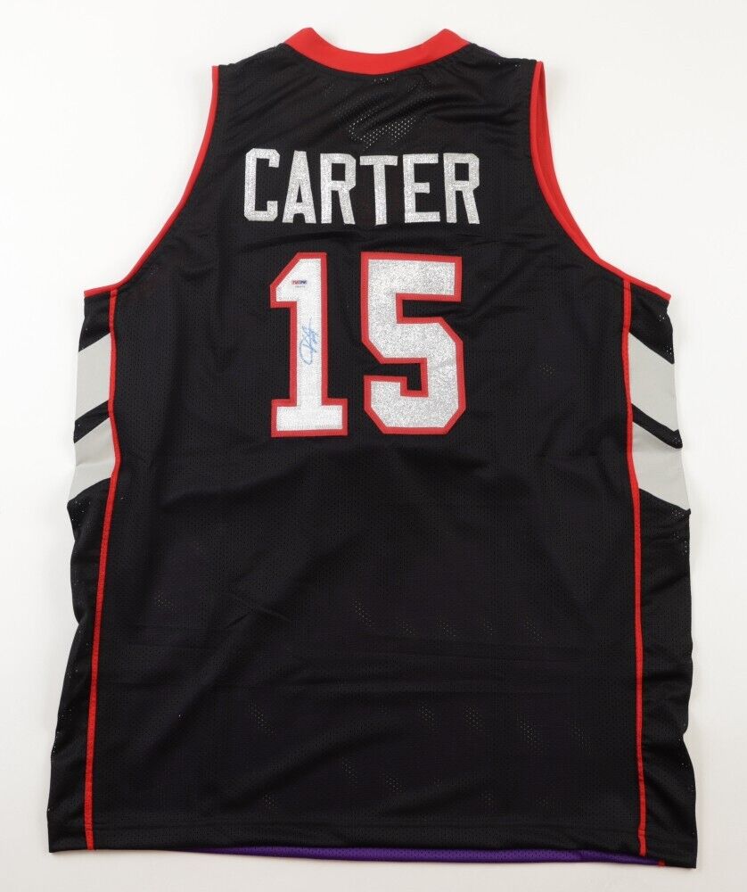 Vince Carter Signed Toronto Raptor Jersey (PSA) 22 Year NBA Veteran / 8xAll Star