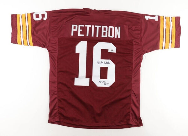 Richie Petitbon Signed Washington Redskins Jersey Inscribed '4xPro