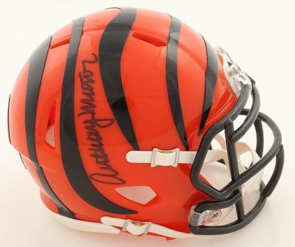 Anthony Munoz Signed Cincinnati Bengal Mini Helmet (Leaf Authentic) 19 –