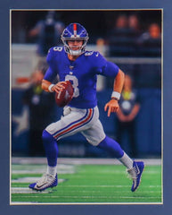 Daniel Jones Signed New York Giants 31x35 Custom Framed Blue Jersey (JSA COA)