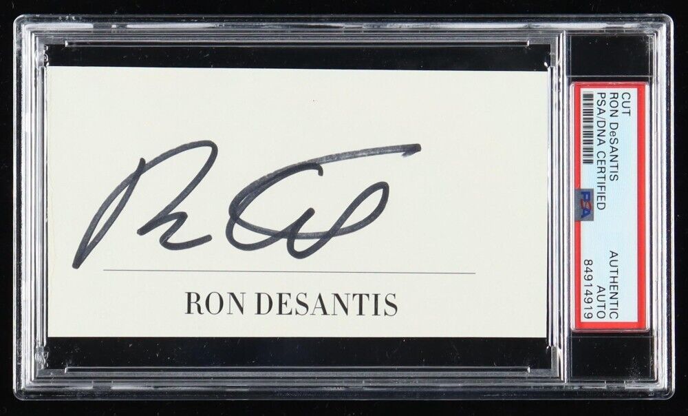 Ron DeSantis Signed Cut (PSA) 46th Governor Florida / 2024 GOP Presidential Race