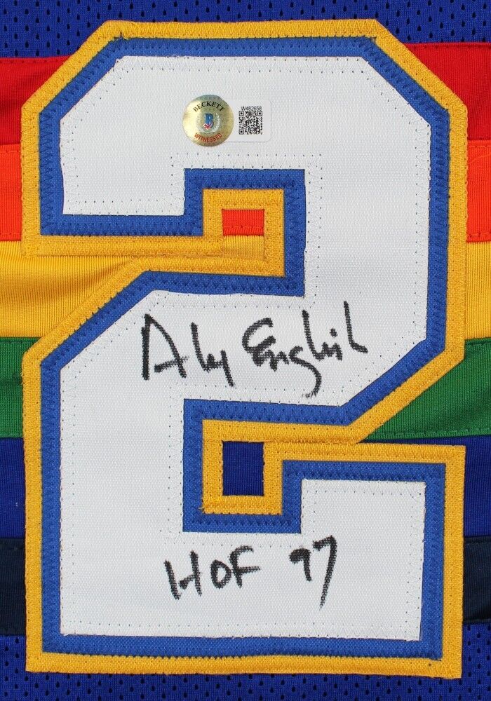 Alex English Signed Denver Nuggets Jersey "HOF 97" (Beckett) 8xNBA All-Star Fwrd