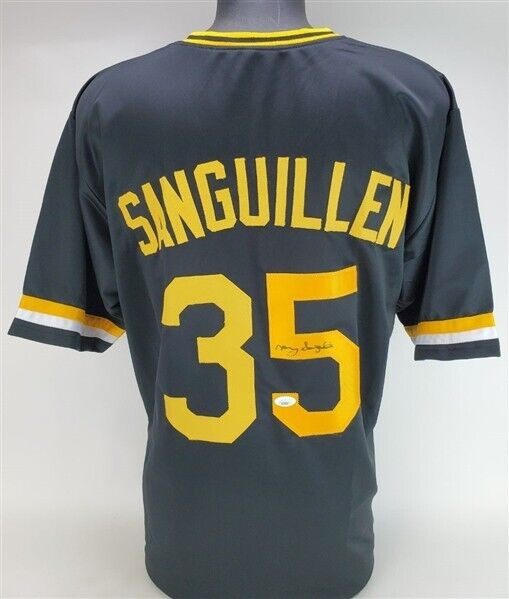 Manny Sanguillen Signed Pirates Jersey (JSA COA) 2×World Series Champ / Catcher