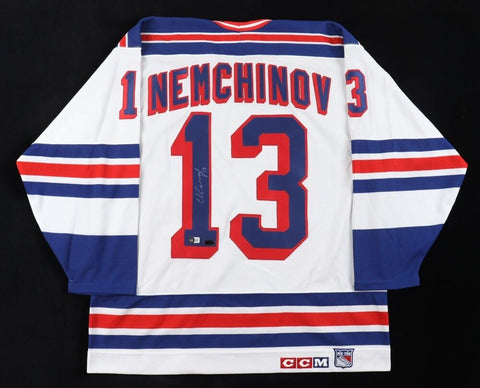 Sergei Nemchinov Signed New York Rangers Jersey (Beckett) 1994 Stanley Cup Champ
